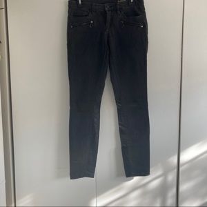 Black BlankNYC skinny jeans leather leg panels